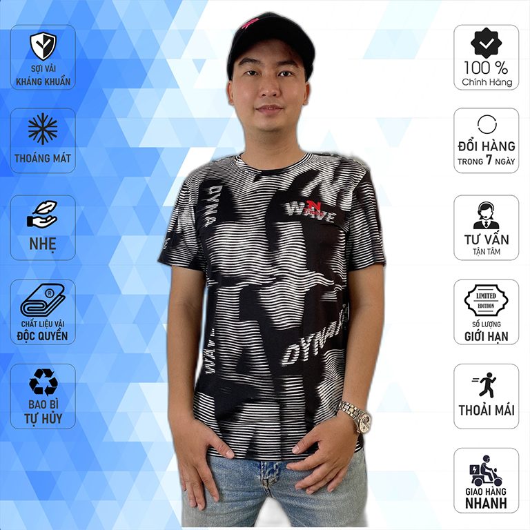 Áo thun nam trẻ trung hiện đại hiphop vải cực mát 4 chiều TNANO - CT2206